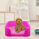 Maxbell Indoor Dog Potty Tray for Small and Medium Dogs Bedpan Litter Pan Toilet Rose Red L
