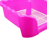 Maxbell Indoor Dog Potty Tray for Small and Medium Dogs Bedpan Litter Pan Toilet Rose Red L