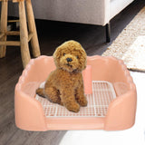 Maxbell Indoor Dog Potty Tray for Small and Medium Dogs Bedpan Litter Pan Toilet Pink M