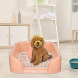 Maxbell Indoor Dog Potty Tray for Small and Medium Dogs Bedpan Litter Pan Toilet Pink L