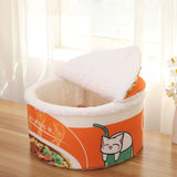 Maxbell Cave House Tent Mat with Lid with Cushioned Pillow Cat Beds for Indoor Cats Orange