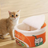 Maxbell Cave House Tent Mat with Lid with Cushioned Pillow Cat Beds for Indoor Cats Orange