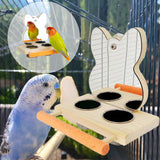 Maxbell Bird Water Cups with Perch Parrot Mirror Toys for Cockatiels Finches Macaws