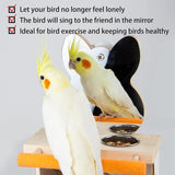 Maxbell Bird Water Cups with Perch Parrot Mirror Toys for Cockatiels Finches Macaws