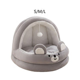 Maxbell Cat Tent Bed Warm Cat House Hut with Hanging Toy Comfortable Semi Enclosed Size S