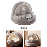 Maxbell Cat Tent Bed Warm Cat House Hut with Hanging Toy Comfortable Semi Enclosed Size S