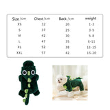 Maxbell Pet Dog Clothes Green Costume Coat for Dogs Puppy Cats Jumpsuits Clothing M