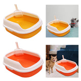 Maxbell Open Box Toilet Pet Container Bedpan with Kitten Yellow