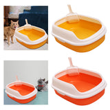 Maxbell Open Box Toilet Pet Container Bedpan with Kitten Yellow