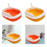 Maxbell Open Box Toilet Pet Container Bedpan with Kitten Yellow