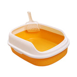 Maxbell Open Box Toilet Pet Container Bedpan with Kitten Yellow