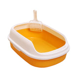 Maxbell Open Box Toilet Pet Container Bedpan with Kitten Yellow
