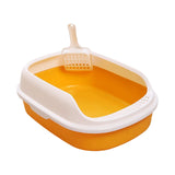 Maxbell Open Box Toilet Pet Container Bedpan with Kitten Yellow