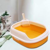 Maxbell Open Box Toilet Pet Container Bedpan with Kitten Yellow