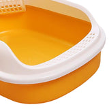 Maxbell Open Box Toilet Pet Container Bedpan with Kitten Yellow