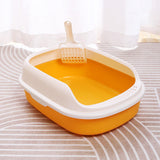 Maxbell Open Box Toilet Pet Container Bedpan with Kitten Yellow