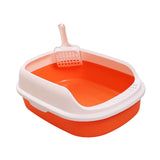 Maxbell Open Box Toilet Pet Container Bedpan with Kitten Orange
