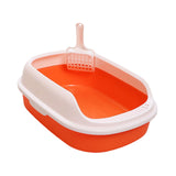 Maxbell Open Box Toilet Pet Container Bedpan with Kitten Orange