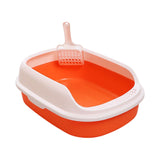 Maxbell Open Box Toilet Pet Container Bedpan with Kitten Orange