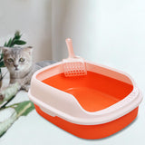 Maxbell Open Box Toilet Pet Container Bedpan with Kitten Orange