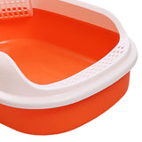 Maxbell Open Box Toilet Pet Container Bedpan with Kitten Orange