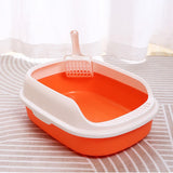 Maxbell Open Box Toilet Pet Container Bedpan with Kitten Orange