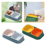 Maxbell Pet Bowl Food and Water Feeder with Stand Detachable for Pet Supplies Cats Blue