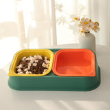 Maxbell Pet Bowl Food and Water Feeder with Stand Detachable for Pet Supplies Cats Blue