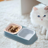 Maxbell Pet Bowl Food and Water Feeder with Stand Detachable for Pet Supplies Cats Blue