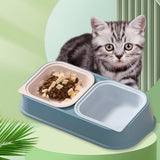 Maxbell Pet Bowl Food and Water Feeder with Stand Detachable for Pet Supplies Cats Blue