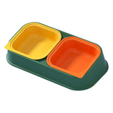 Maxbell Pet Bowl Food and Water Feeder with Stand Detachable for Pet Supplies Cats Green