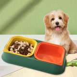 Maxbell Pet Bowl Food and Water Feeder with Stand Detachable for Pet Supplies Cats Green