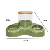 Maxbell Automatic Pet Feeder and Waterer Water Fountain Tilted Cat Food Dishes Bowls Green