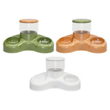 Maxbell Automatic Pet Feeder and Waterer Water Fountain Tilted Cat Food Dishes Bowls Green