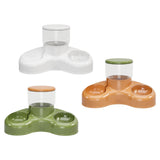 Maxbell Automatic Pet Feeder and Waterer Water Fountain Tilted Cat Food Dishes Bowls Green