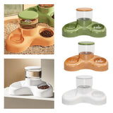 Maxbell Automatic Pet Feeder and Waterer Water Fountain Tilted Cat Food Dishes Bowls Green