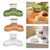 Maxbell Automatic Pet Feeder and Waterer Water Fountain Tilted Cat Food Dishes Bowls Green
