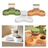 Maxbell Automatic Pet Feeder and Waterer Water Fountain Tilted Cat Food Dishes Bowls Green