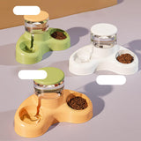 Maxbell Automatic Pet Feeder and Waterer Water Fountain Tilted Cat Food Dishes Bowls Green