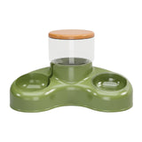 Maxbell Automatic Pet Feeder and Waterer Water Fountain Tilted Cat Food Dishes Bowls Green