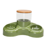 Maxbell Automatic Pet Feeder and Waterer Water Fountain Tilted Cat Food Dishes Bowls Green