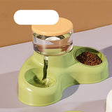 Maxbell Automatic Pet Feeder and Waterer Water Fountain Tilted Cat Food Dishes Bowls Green