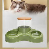 Maxbell Automatic Pet Feeder and Waterer Water Fountain Tilted Cat Food Dishes Bowls Green
