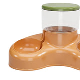 Maxbell Automatic Pet Feeder and Waterer Water Fountain Tilted Cat Food Dishes Bowls Orange