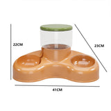 Maxbell Automatic Pet Feeder and Waterer Water Fountain Tilted Cat Food Dishes Bowls Orange