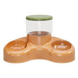 Maxbell Automatic Pet Feeder and Waterer Water Fountain Tilted Cat Food Dishes Bowls Orange