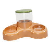 Maxbell Automatic Pet Feeder and Waterer Water Fountain Tilted Cat Food Dishes Bowls Orange