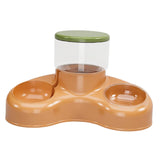 Maxbell Automatic Pet Feeder and Waterer Water Fountain Tilted Cat Food Dishes Bowls Orange