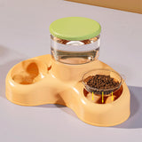 Maxbell Automatic Pet Feeder and Waterer Water Fountain Tilted Cat Food Dishes Bowls Orange