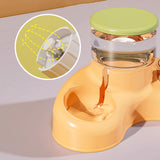 Maxbell Automatic Pet Feeder and Waterer Water Fountain Tilted Cat Food Dishes Bowls Orange